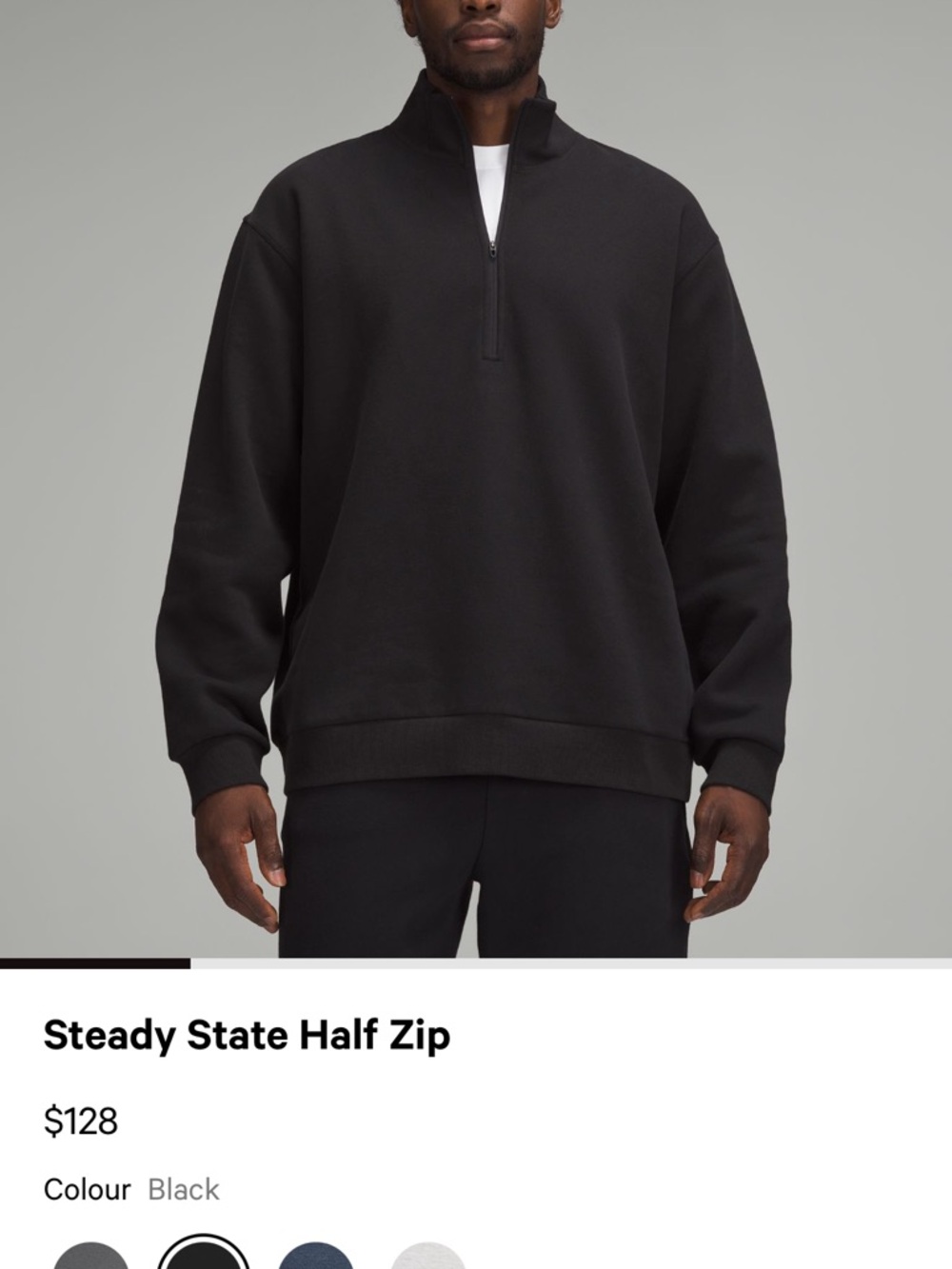 lululemon athletica Black Steady State Half Zip